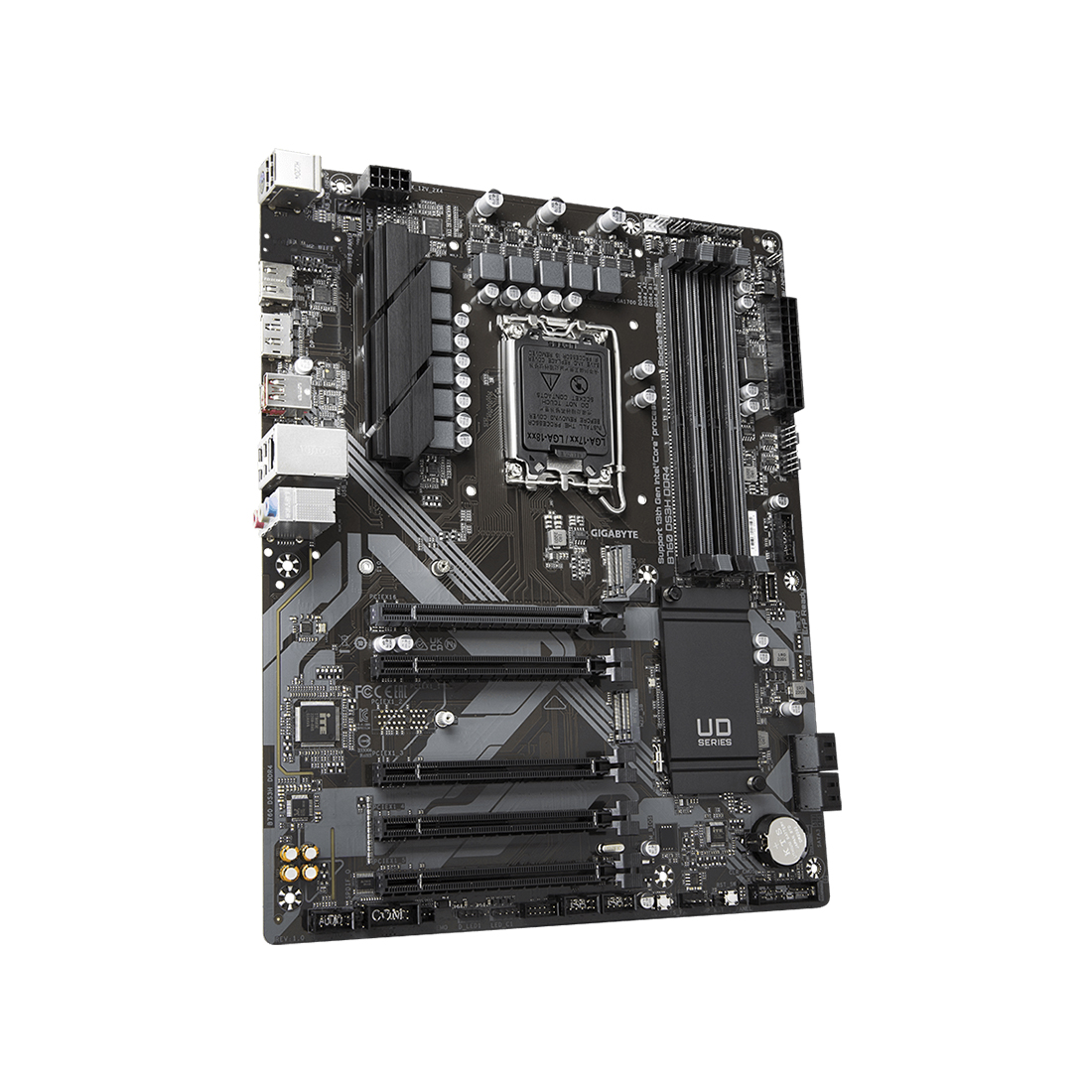 Материнская плата GIGABYTE MB LGA1700, B760, 4xDDR4, DP + HDMI, 5xPCIe x16 4.0, 2xM.2, 4xSATA, GbE LAN, ATX — 5