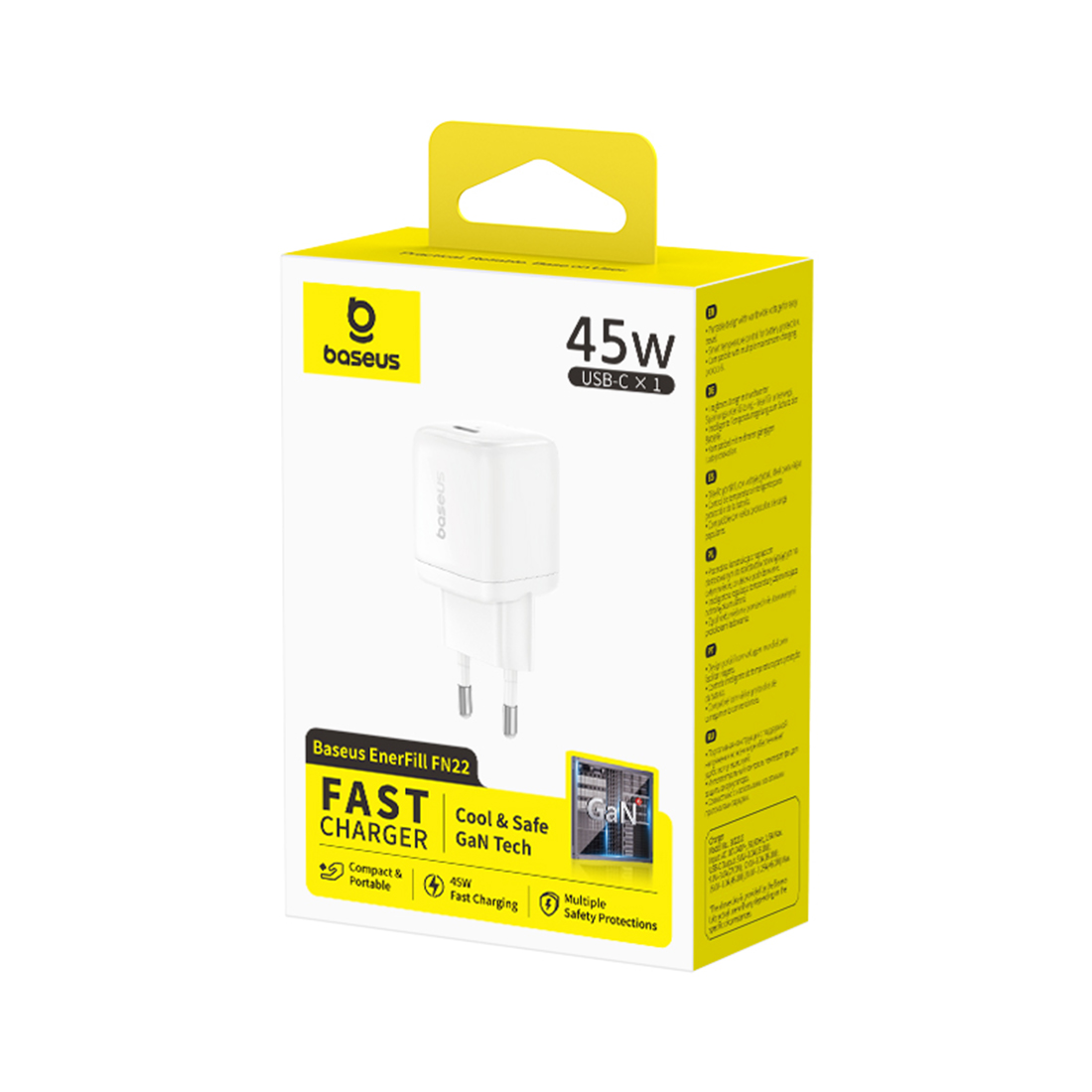 Адаптер питания Baseus FN22 1C 45W EU Moon White (E0123301) — 3